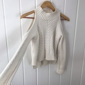 SAYLOR cold shoulder cream sweater 💫